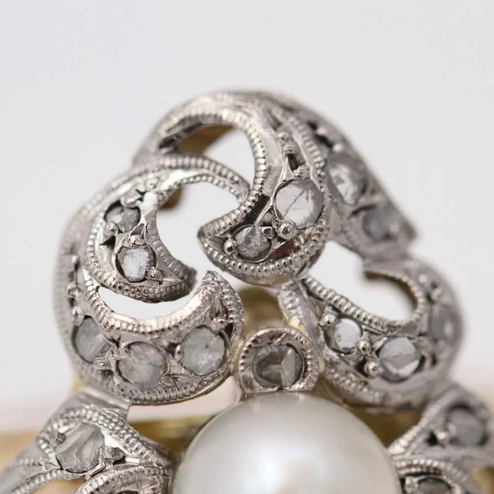 Bague or et platine vintage des années 1920