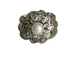 Bague Or Godronné Perle Diamants