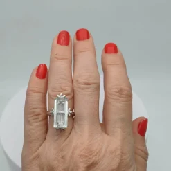 Bague Or gris Aigue-marine