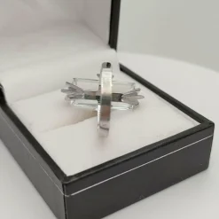 Bague Or gris Aigue-marine