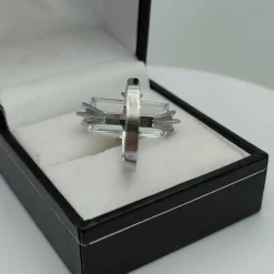Bague Or gris Aigue-marine