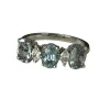 Bague or gris aigues-marines diamants
