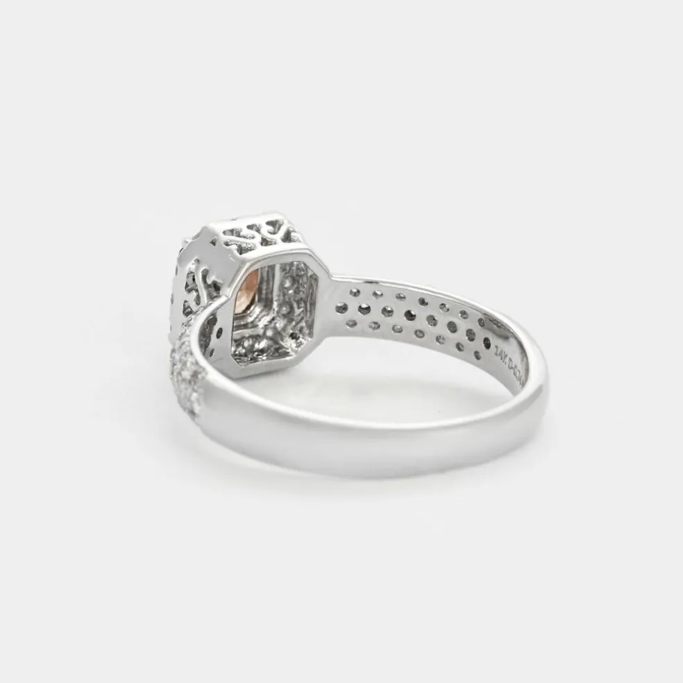 Bague or gris diamant brun et diamants