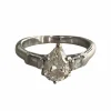 Bague Or Gris Diamant Taille Poire