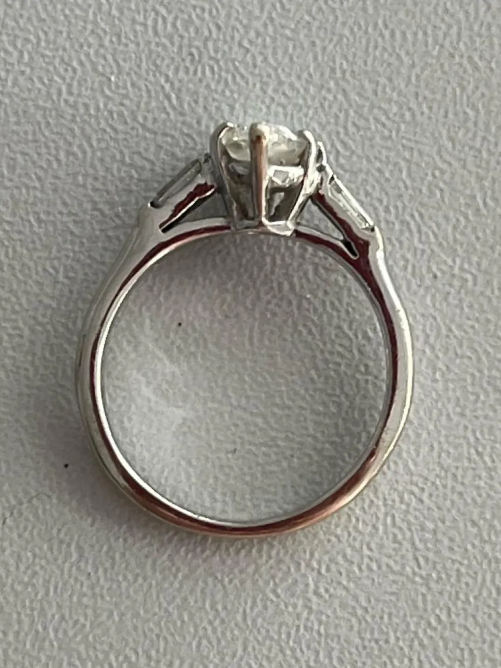 Bague Or Gris Diamant Taille Poire