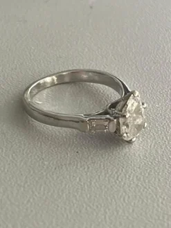 Bague Or Gris Diamant Taille Poire