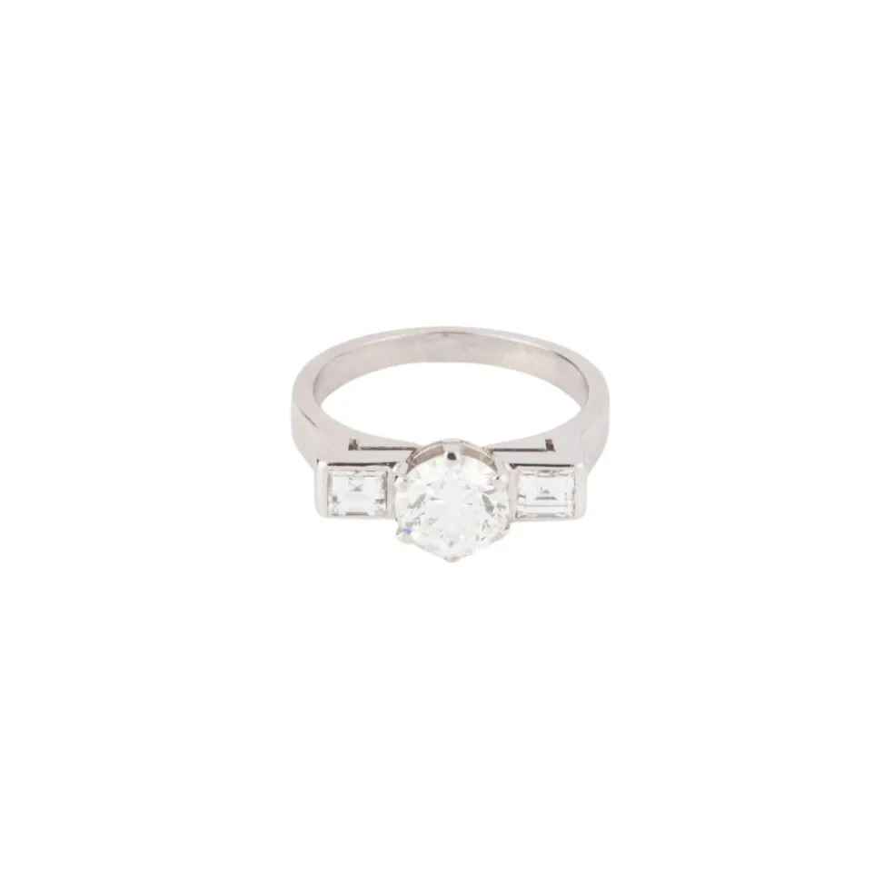 Bague or gris, diamants