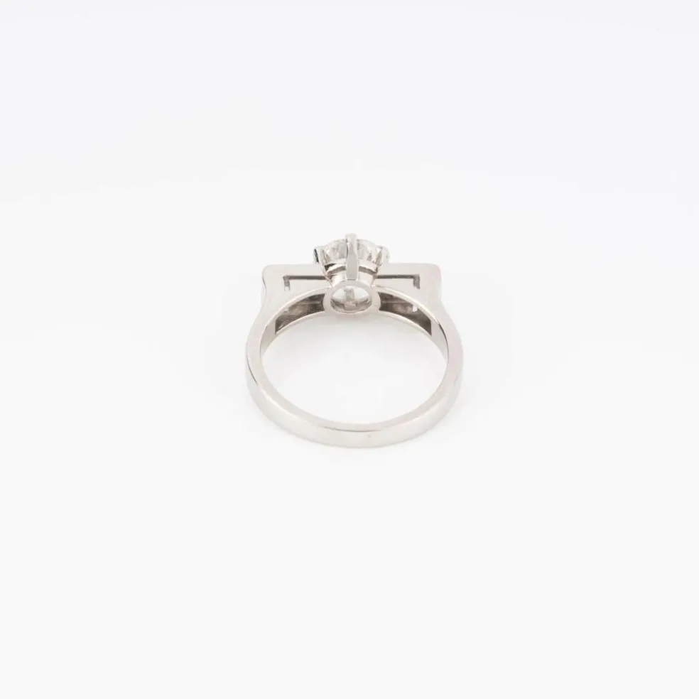 Bague or gris, diamants