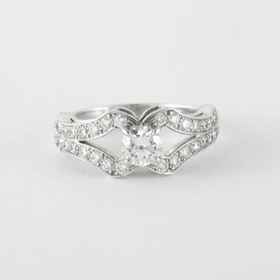 Bague Or Gris Diamants