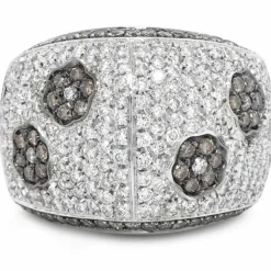 Bague or gris diamants blancs