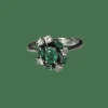 Bague Or Gris Emeraude Diamants