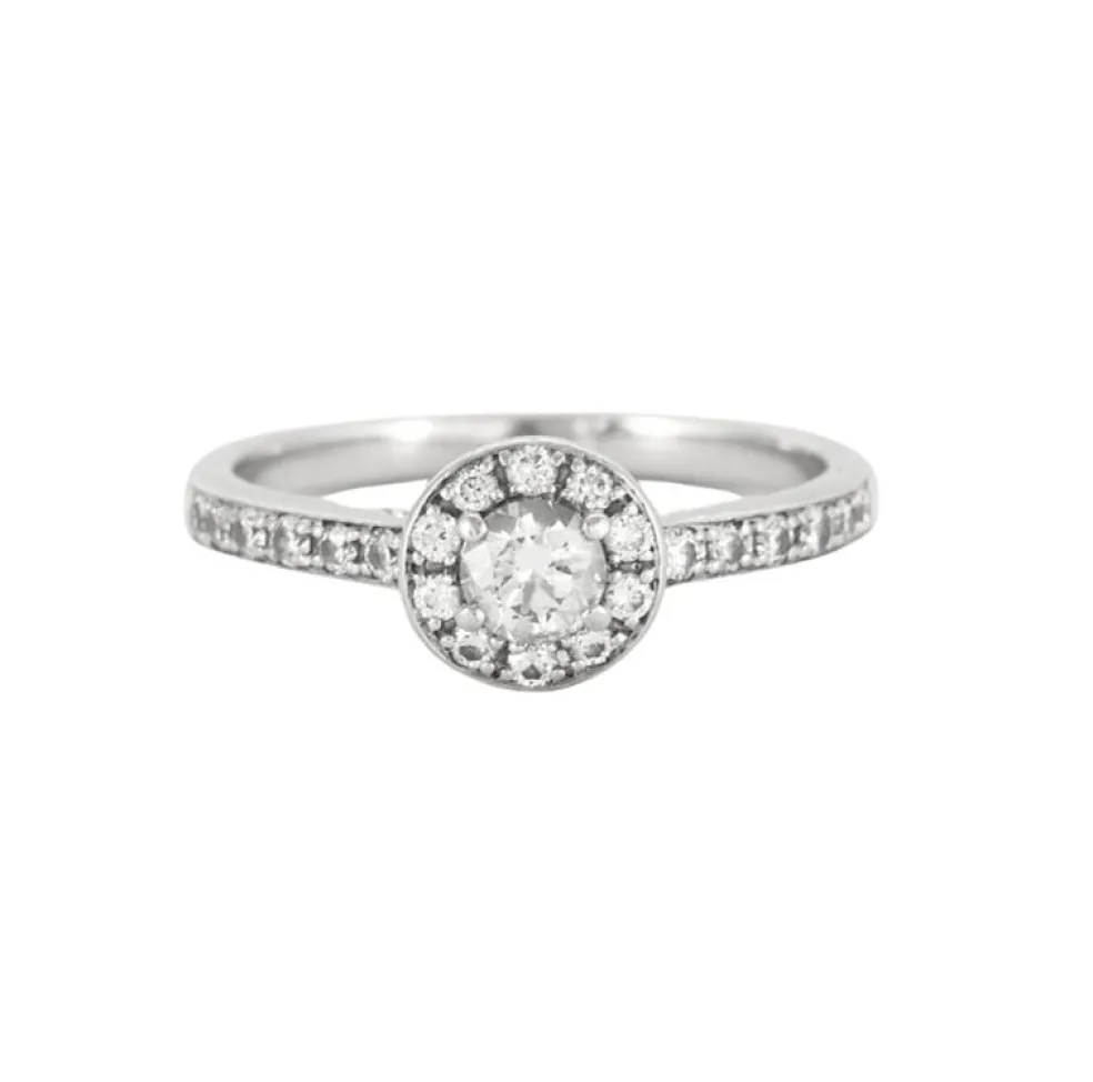 Bague or gris et diamants