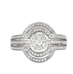 Bague or gris et diamants