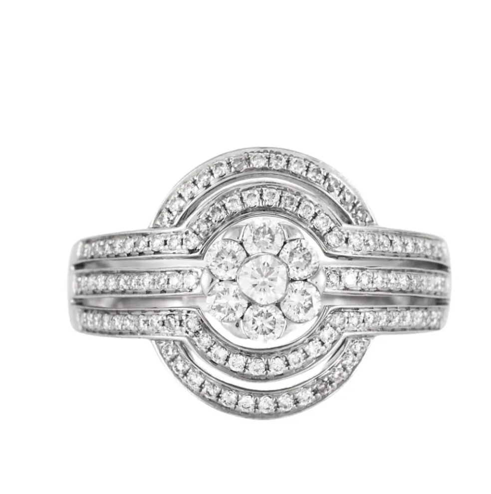 Bague or gris et diamants