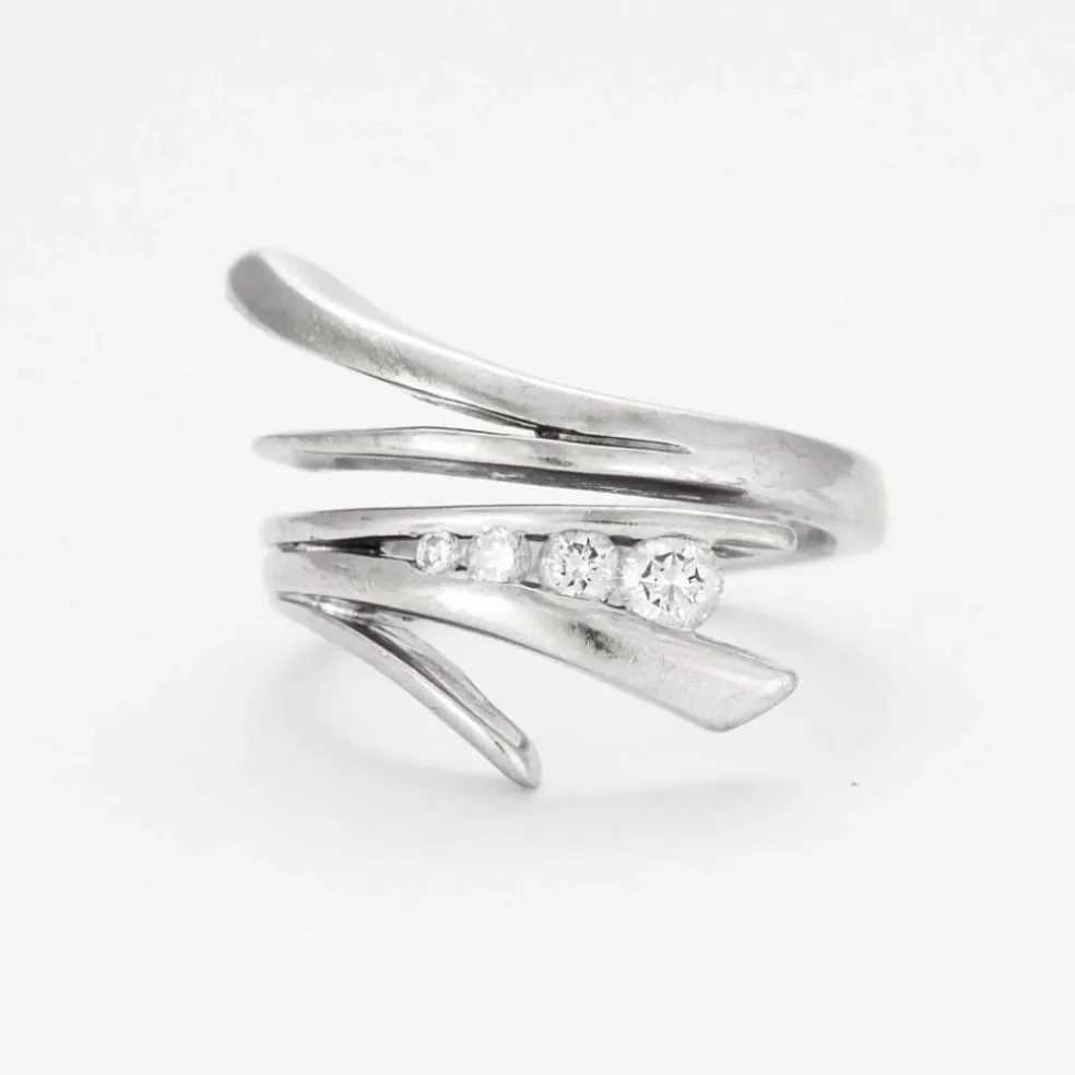 Bague Or Gris et Diamants
