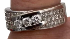 Bague Or Gris et Diamants