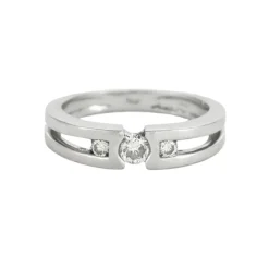 Bague or gris et diamants