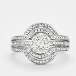 Bague or gris et diamants