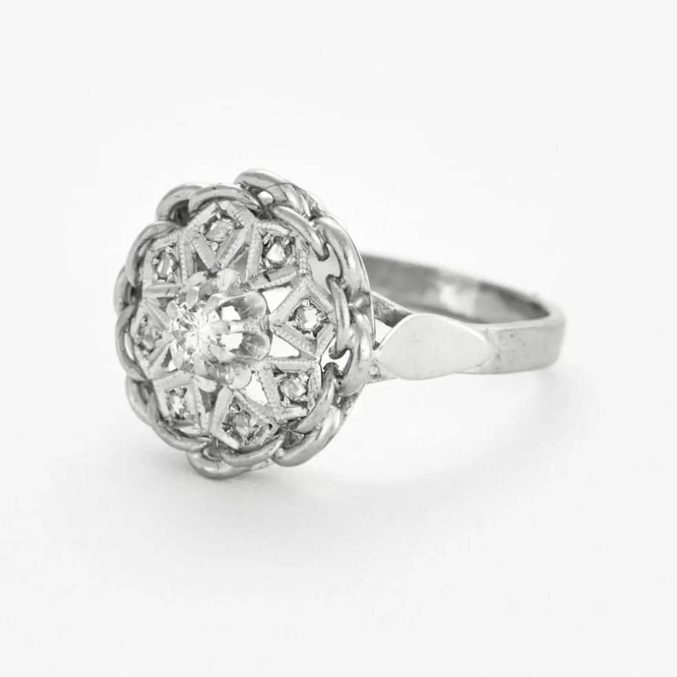 Bague or gris et diamants