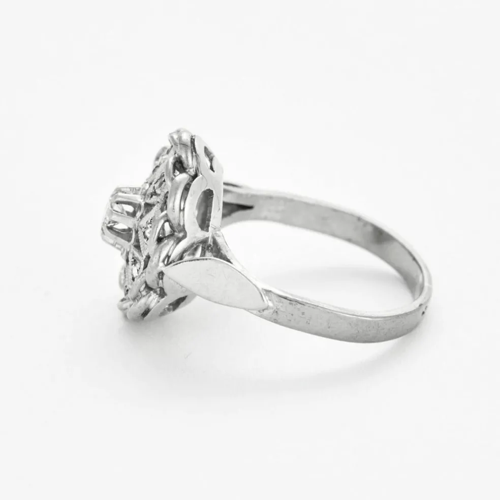 Bague or gris et diamants