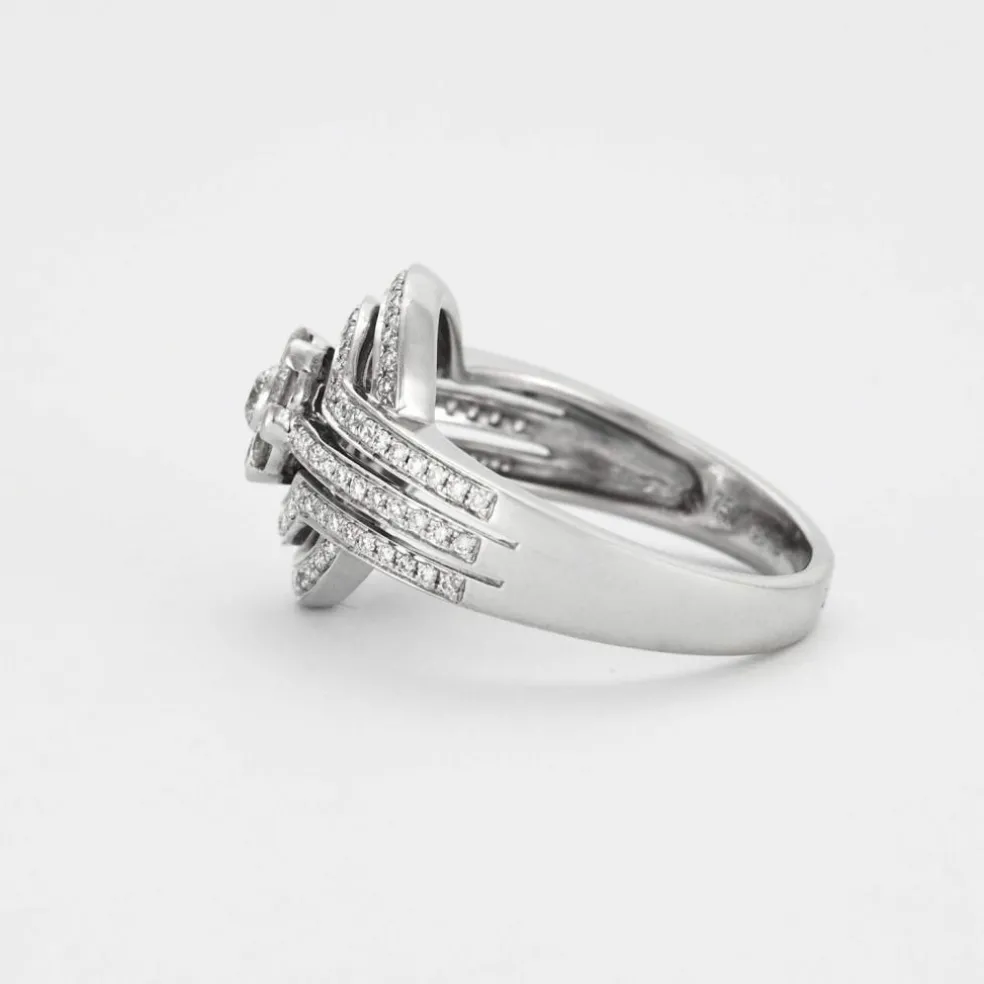 Bague or gris et diamants