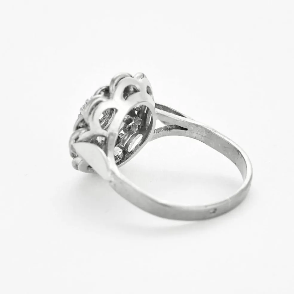 Bague or gris et diamants