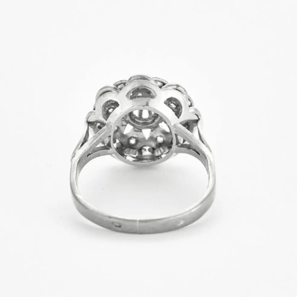 Bague or gris et diamants
