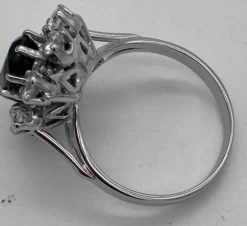 Bague or gris Marquise saphir & diamants