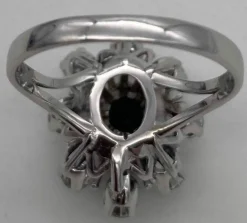 Bague or gris Marquise saphir & diamants