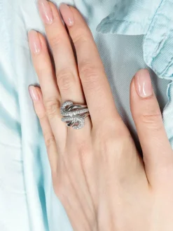 BAGUE OR GRIS PAVAGE DIAMANTS