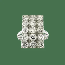 Bague or gris pavée de diamants