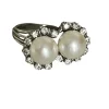 Bague Or Gris Perles Diamants