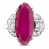 Bague or gris rubis diamants