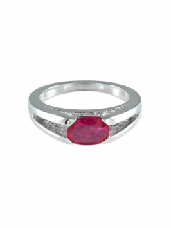BAGUE OR GRIS RUBIS ET DIAMANTS