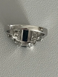 Bague Or Gris Saphir Certifié Diamants
