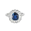 Bague or gris, saphir et diamants