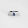 Bague or gris saphir et diamants