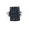 Bague Or gris, Saphirs, Diamants