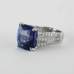 Bague Or Gris Tanzanite & diamants