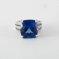 Bague Or Gris Tanzanite & diamants