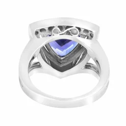 Bague Or Gris, Tanzanite et Diamants