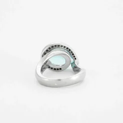 Bague Or gris Topaze poire Diamants