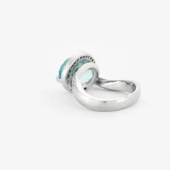 Bague Or gris Topaze poire Diamants