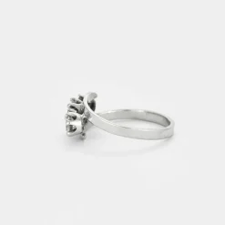 Bague or gris trois diamants