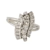 Bague Or Gris Vague de Diamants