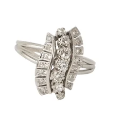 Bague Or Gris Vague de Diamants