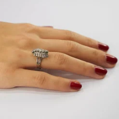 Bague Or Gris Vague de Diamants