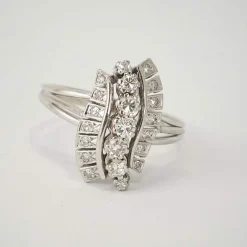 Bague Or Gris Vague de Diamants