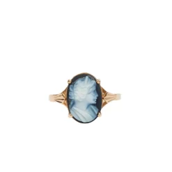 Bague Or jaune - CAMEE Bleu