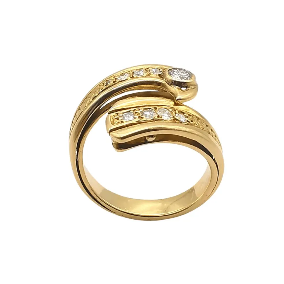 Bague or jaune 18 carats sertie de diamants de 0.54 carat